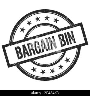BARGAIN BIN text written on black round vintage rubber stamp. Stock Photo