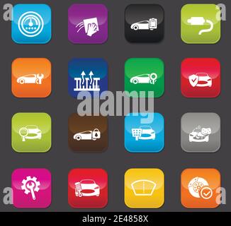 Car shop icons set Stock Vector