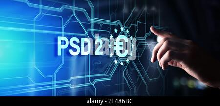 PSD2 Payment Services Directive Open Banking Payment service provider security protocol Stock Photo