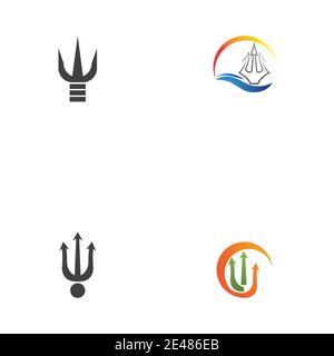 Set Trident Logo Template vector icon illustration design Stock Vector
