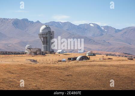 The Assy-Turgan Observatory (ATO), an astronomical observatory on the Assy Plateau in the Assy-Turgen region 100km from Almaty, Kazakhstan. Stock Photo