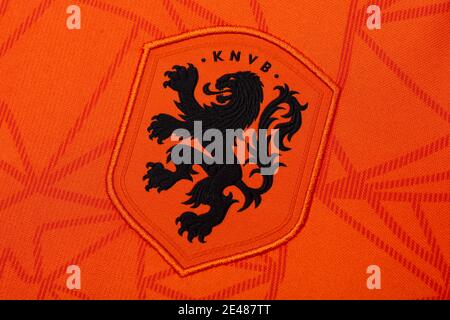 Logo of the Dutch Football Association Koninklijke Niederlandse Voetbal  Bond KNVB and the National team - Netherlands Stock Photo - Alamy