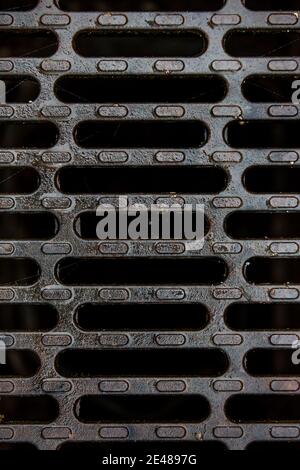 Iron hatch from the channel or sewer Stock Photo