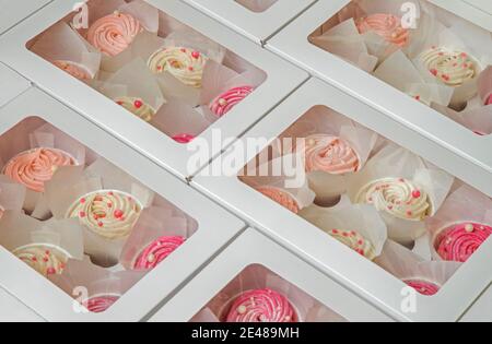 Traditional zefir in gift boxes. Stock Photo