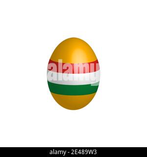 Easter egg in the colors of the flag of Hungary. Stock Vector