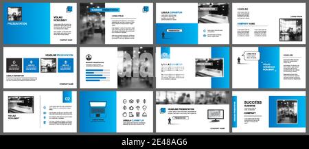 Presentation and slide layout template. Design blue gradient background. Use for business annual report, flyer, marketing, leaflet, advertising, broch Stock Vector