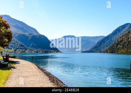 View on Achensee - Achen Lake in Tirol, Austria. Stock Photo