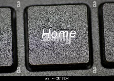 Macro Close up of the Home Key on a Desktop Computer Keyboard Stock Photo