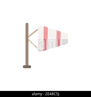 Strong wind. Flat color icon. Isolated weather vector illustration Stock Vector