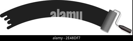 roller painter, paintbrush vector illustration. ( arch shape ) | black Stock Vector