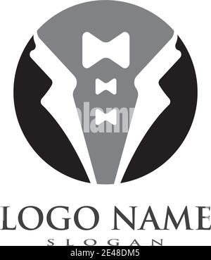 Tuxedo logo vector template ilustration Stock Vector