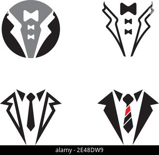 Tuxedo logo vector template ilustration Stock Vector