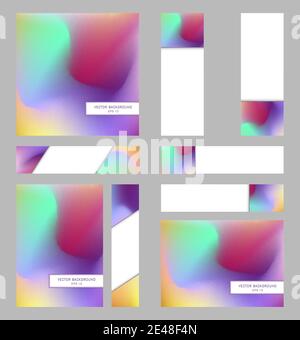 Set of A4 and square covers, 6 banners. Multicolored templates. Layouts for promotion materials. Design for corporate identity. Vector background Stock Vector