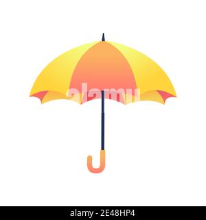 Yellow umbrella icon isolated on white background. Stock Vector