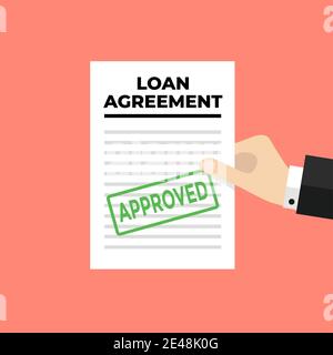 Businessman hand holding loan contract ,Business Cooperation Agreement and Loan banking. Stock Vector