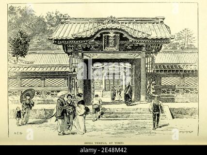 Shiba Temple, at Tokio [Tokyo] from the book ' Rambles in Japan : the land of the rising sun ' by Tristram, H. B. (Henry Baker), 1822-1906. Publication date 1895. Publisher New York : Revell Stock Photo