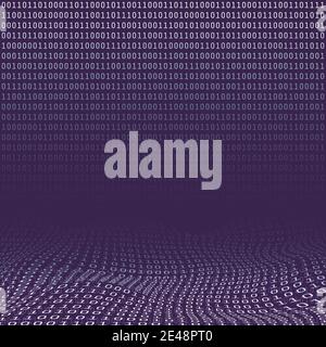 Digital Matrix, Bits Pattern, Ones and Zeros - Abstract Modern 3D Digital Information Vector Background or Wallpaper Template for Business, IT or Tech Stock Vector