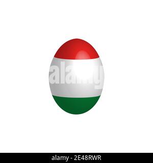 Easter egg in the colors of the flag of Hungary. Stock Vector