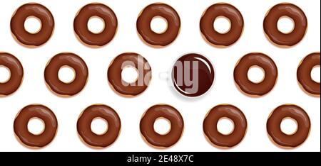 seamless tasty choco donut and coffee background vector illustration EPS10 Stock Vector