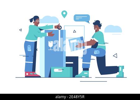 Process of product packaging Stock Vector