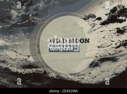 vector layout template on the background of the moon texture Stock Vector