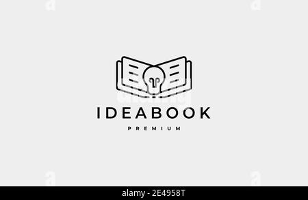 Bulb Book Logo Design Vector Illustration Stock Photo