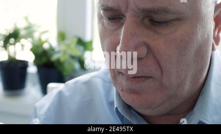 Sick Man Portrait Feeling Bad, Tired, Sad and Disappointed Stock Photo