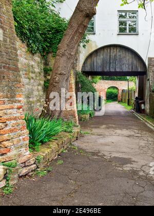City wall, brick wall, fortification, bastion, historical old town, historical monument, monument site, listed, monument protection, place of interest, historical place of interest Stock Photo