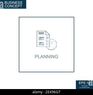 Business concept, web icon from thin lines. Solution - Vector illustration Stock Vector