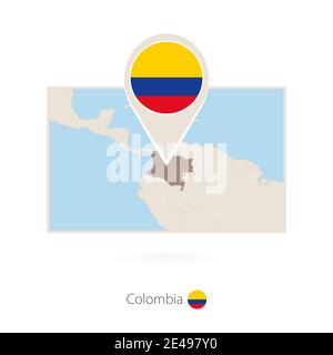 Colombia map with pin of country capital. Two types of Colombia map ...