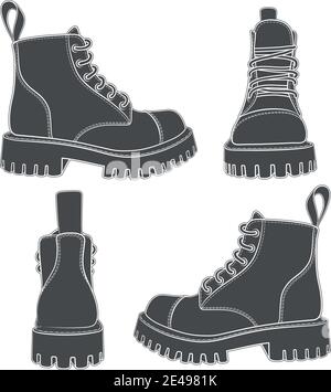 Pair girlish or kids garden rubber boots sketch vector illustration  isolated. | Stock vector | Colourbox