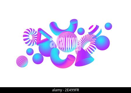 Vibrant geometric shapes in abstract form. Vector illustration. Colorful background. Stock Vector