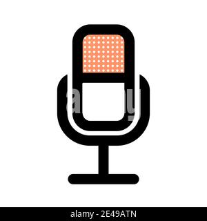 Microphone icon for studio recording. Vector illustration in a flat style. Stock Vector