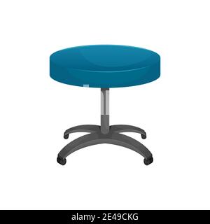 Vector isolated illustration of a round table on wheels. Office chair, dentist's chair. Stock Vector