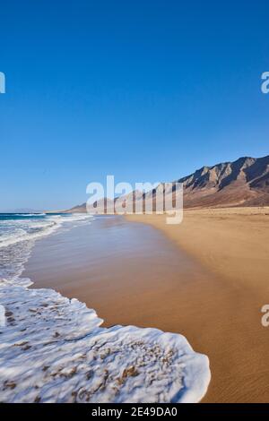 Beach, Playa de Cofete, Fuerteventura, Canary Islands, Spain, Europe Stock Photo