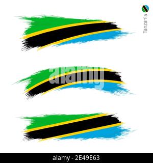 Tanzania flag in grunge brush stroke, vector image Stock Vector Image ...