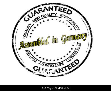 Rubber stamp with text assembled in Germany inside, vector illustration Stock Photo