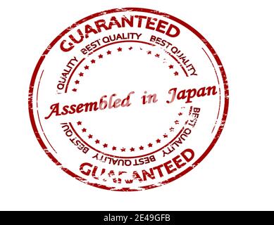 Rubber stamp with text assembled in Japan inside, vector illustration Stock Photo