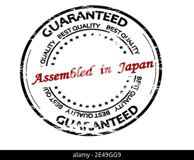 Rubber stamp with text assembled in Japan inside, vector illustration Stock Photo