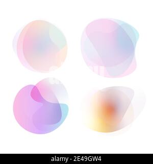 Abstract colorful vibrant gradient blob shapes set. Random blotch. Vector illustration. Stock Vector