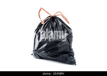 Gray trash bag isolated on white background Stock Photo