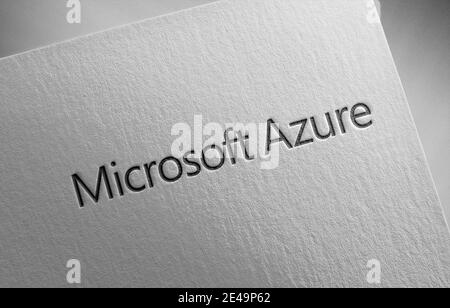 microsoft azure logo on paper Stock Photo - Alamy