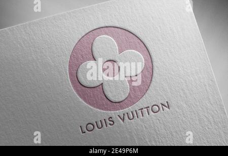 Louis Vuitton Logo Icon Paper Texture Stamp Editorial Photo