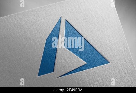 microsoft azure logo on paper Stock Photo