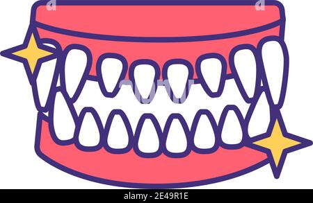 Pet oral hygiene RGB color icon Stock Vector