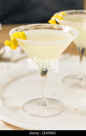 Boozy Refreshing Lemon Drop Martini with a Garnish Stock Photo
