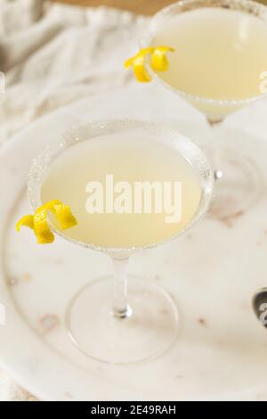 Boozy Refreshing Lemon Drop Martini with a Garnish Stock Photo