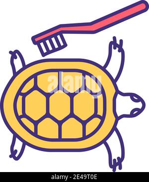 Pet turtle home treatment RGB color icon Stock Vector