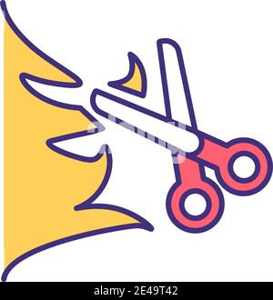 Pet fur trimming RGB color icon Stock Vector