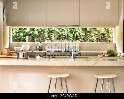 Full length shot of domestic kitchen at home Stock Photo